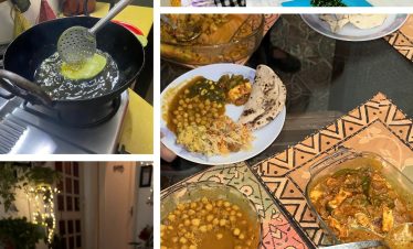 A collage showcasing the steps of a traditional Indian culinary journey, featuring vibrant market scenes, hands-on cooking, and beautifully presented dishes, all part of authentic culinary courses in Delhi.