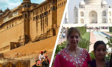 Amber Fort and the Taj Mahal, showcasing Indian heritage during a day trip from Jaipur to Taj Mahal.